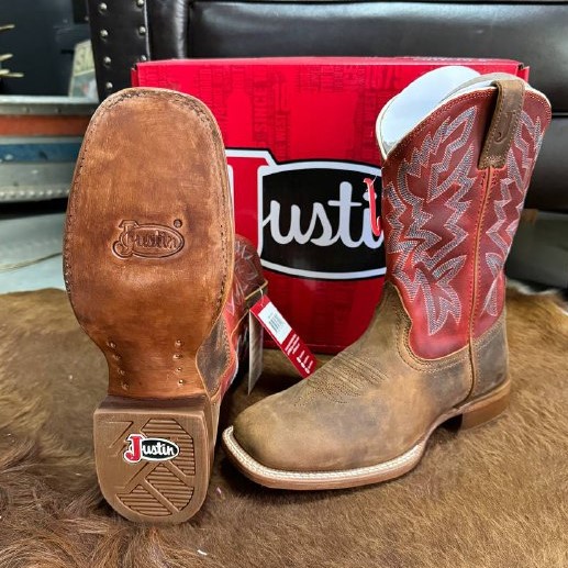 Bota Justin Boots JACKPOT Couro Marrom Fosco - Texas Indian