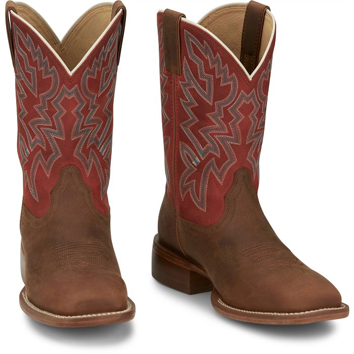 Bota Justin Boots JACKPOT Couro Marrom Fosco - Texas Indian