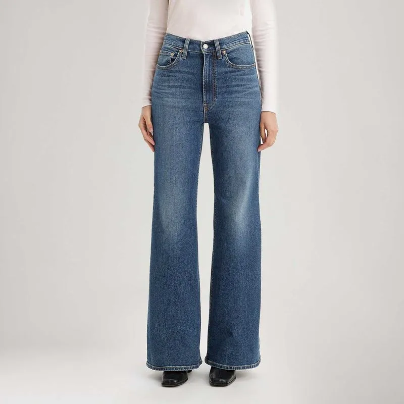 Calça Jeans Levis Ribcage Bells Lavagem Escura - Texas Indian