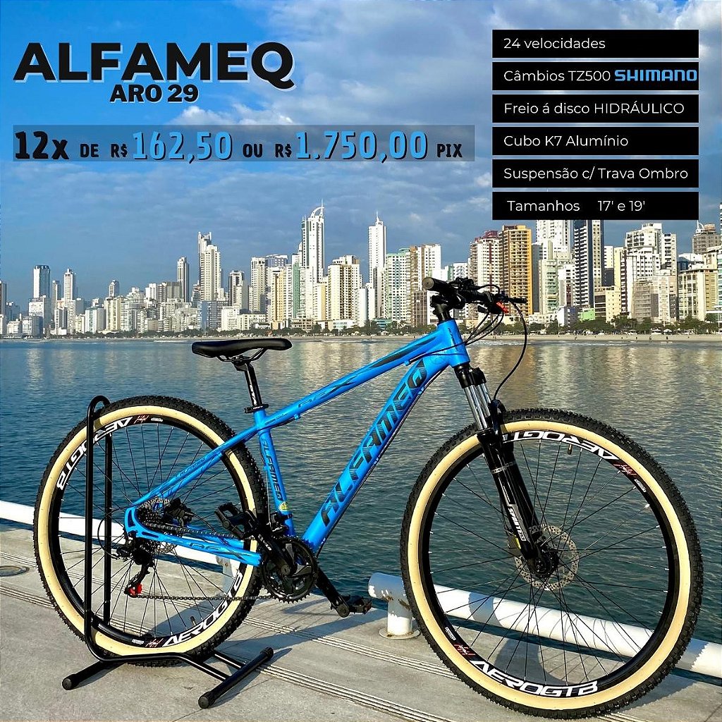Bicicleta Alfameq 29 Shimano 24v. Hidraulico MTB - Bicicletaria Aquários