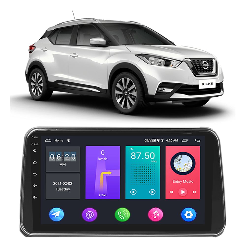 Kit Multimídia Android Nissan Kicks 2017-2022 9