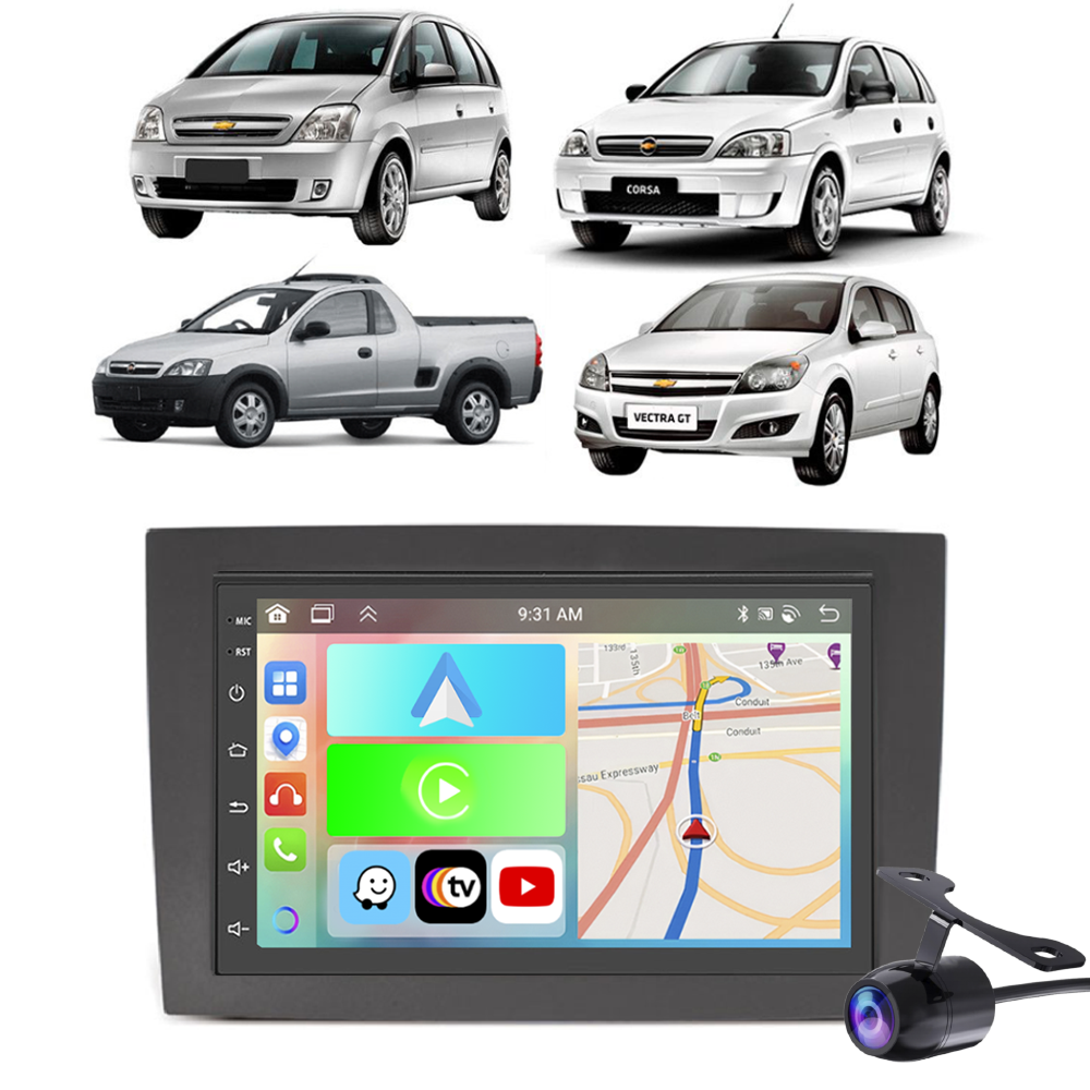 Kit Multimídia Carplay Android Auto Corsa Montana Meriva 7