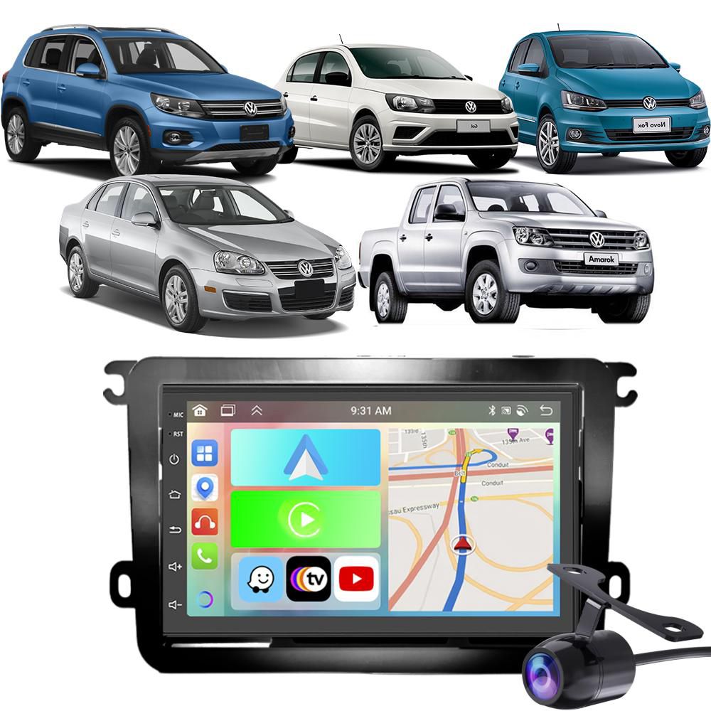 Kit Multimídia Carplay Android Auto Gol Amarok Jetta Fox 7