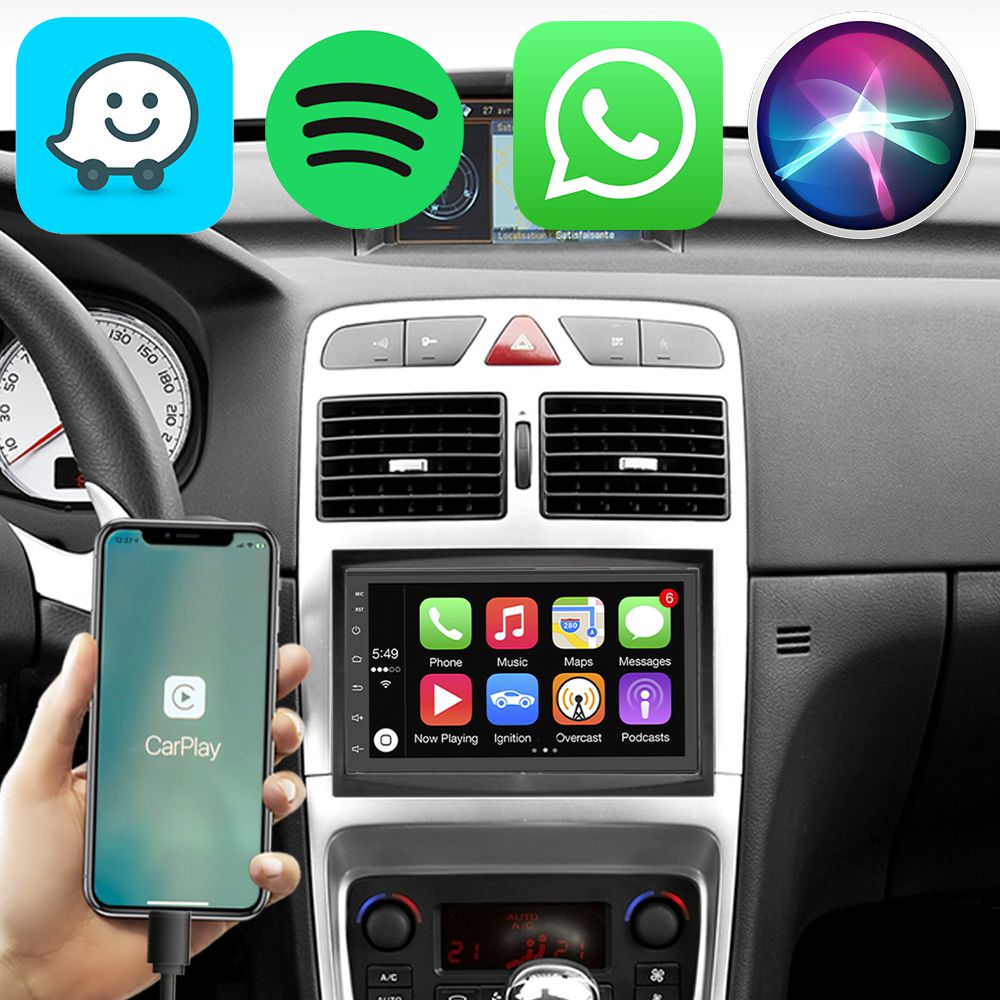 Kit Multimídia Carplay Android Auto Peugeot 307 Citroen C3 7
