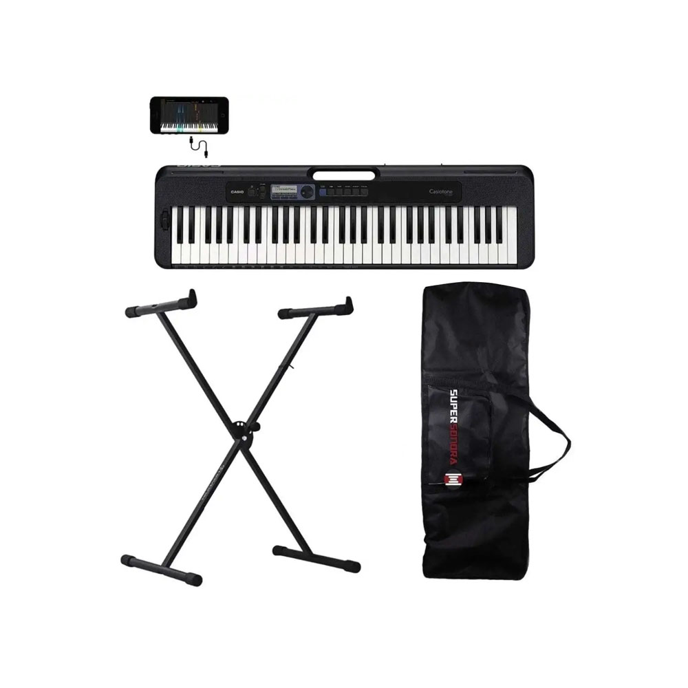 Teclado Musical Casio CT-S300 com Suporte e Capa - Super Sonora