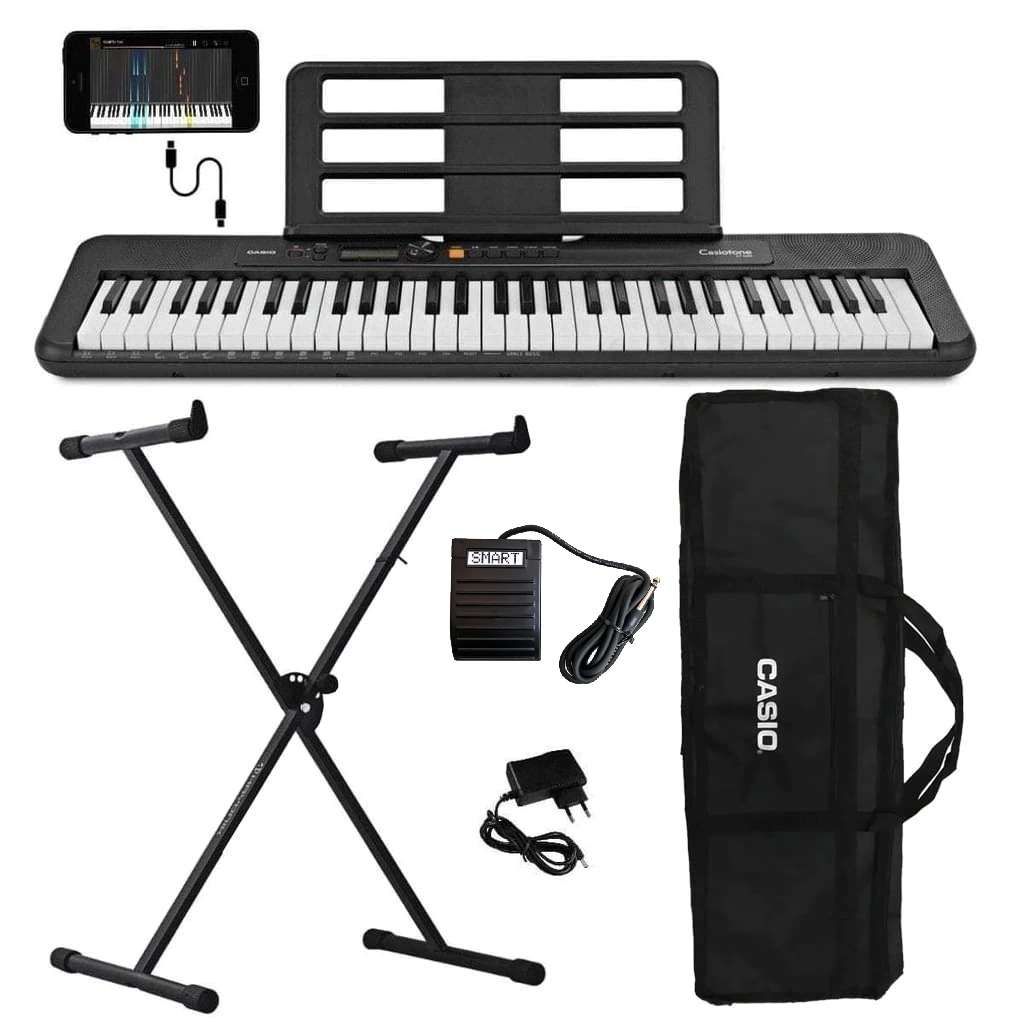 Teclado Musical Casio CT-S200 Preto Kit Completo - Super Sonora