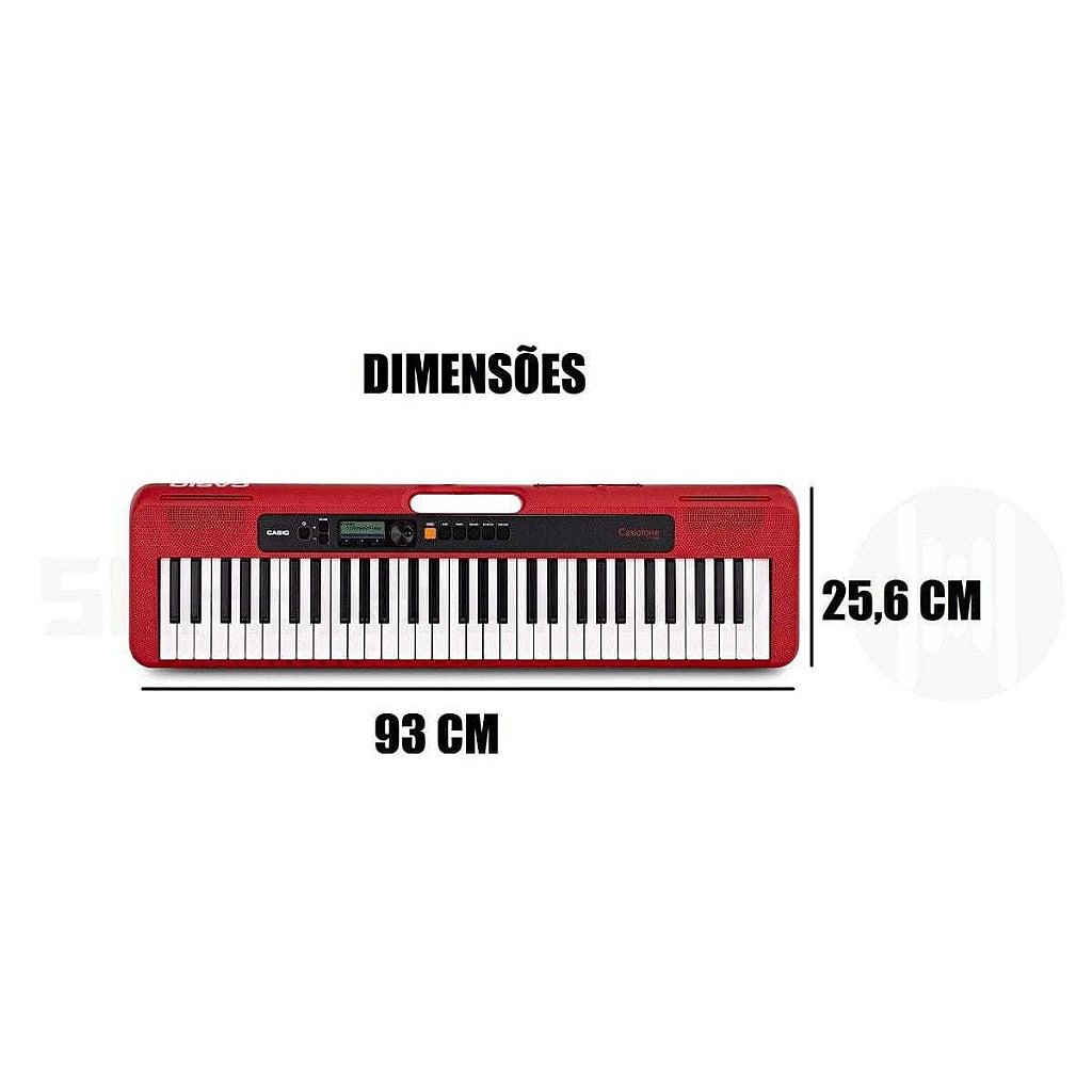Teclado Casio CTS200 vermelho com Capa e Banqueta em X - Super