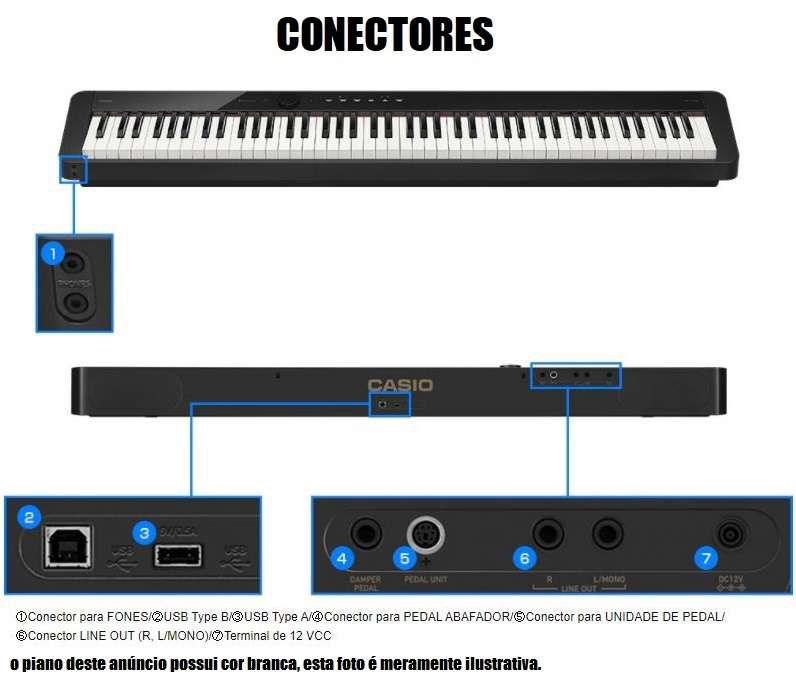 Piano Digital Casio Privia PX-S1100 Suporte e Banqueta - Super