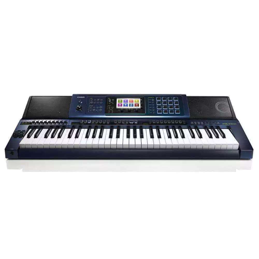 Teclado Musical Casio MzX500 Azul Suporte e Banqueta - Super