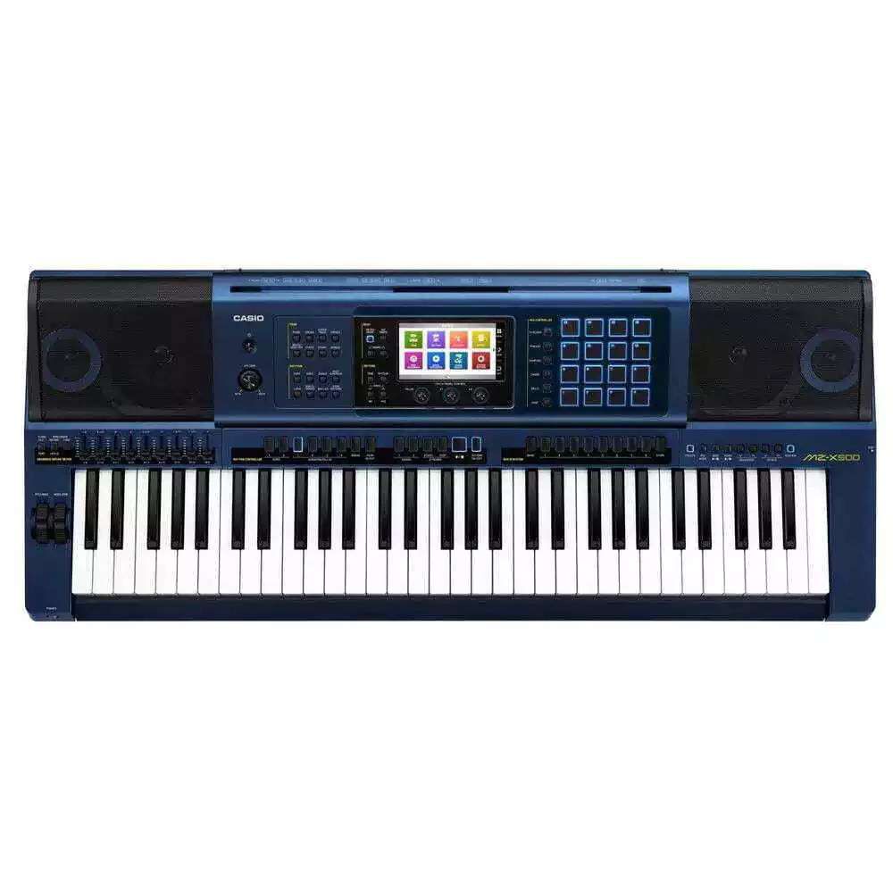 Teclado Musical Casio MzX500 Azul com Suporte e Capa - Super