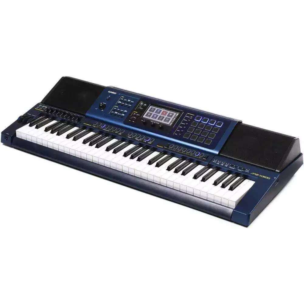 Teclado Musical Casio MzX500 Azul com Suporte e Capa - Super