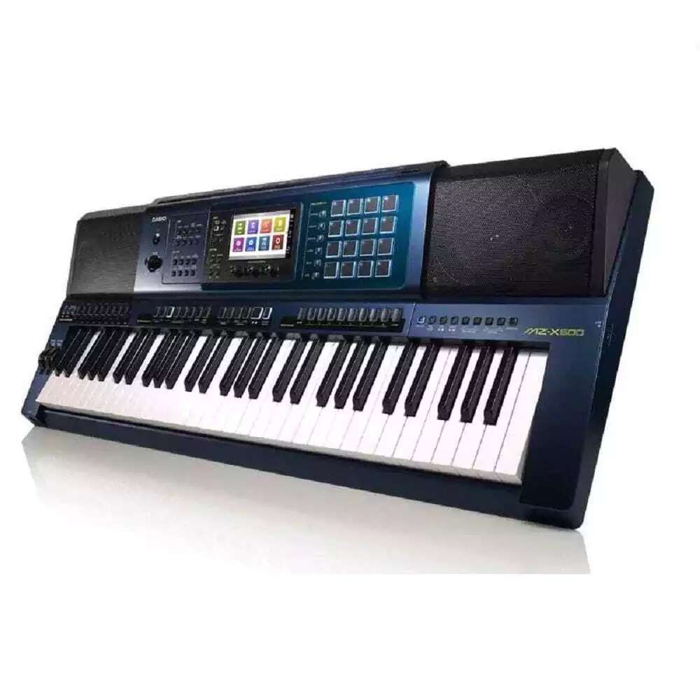 Teclado Musical Casio MzX500 Azul com Suporte e Capa - Super