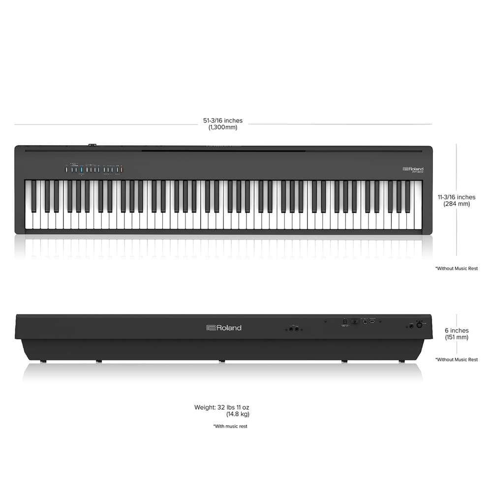 Piano Digital Roland FP-30X Preto 88 Teclas - Super Sonora - Super