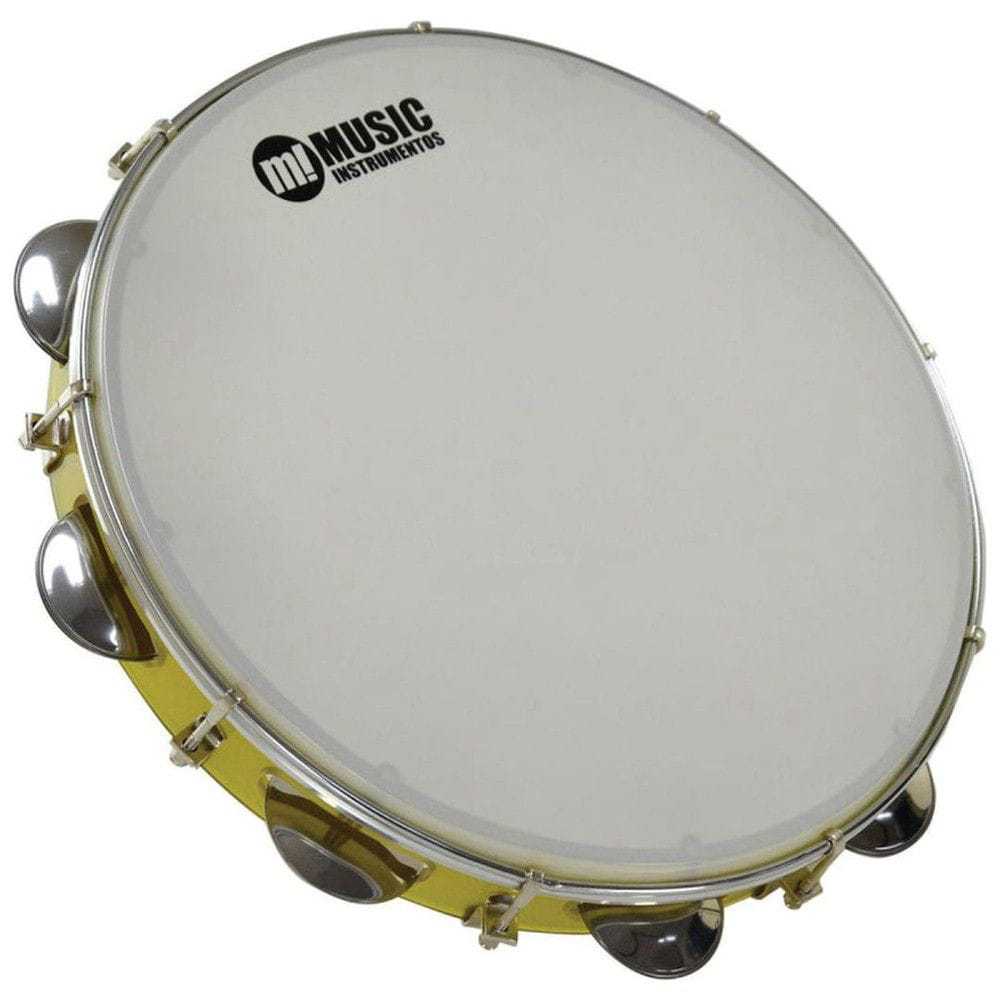 Pandeiro 12 Polegadas PHX Music Instrumentos Acrílico Amarelo Com