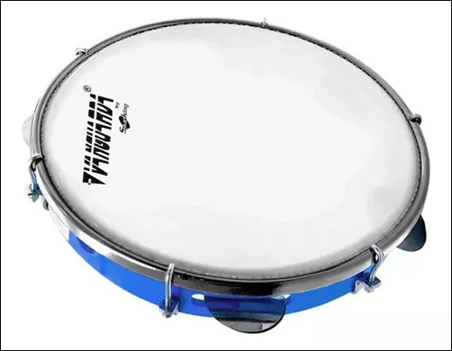 Pandeiro 10 Azul Pele Leitosa Spanking - Super Sonora - Super