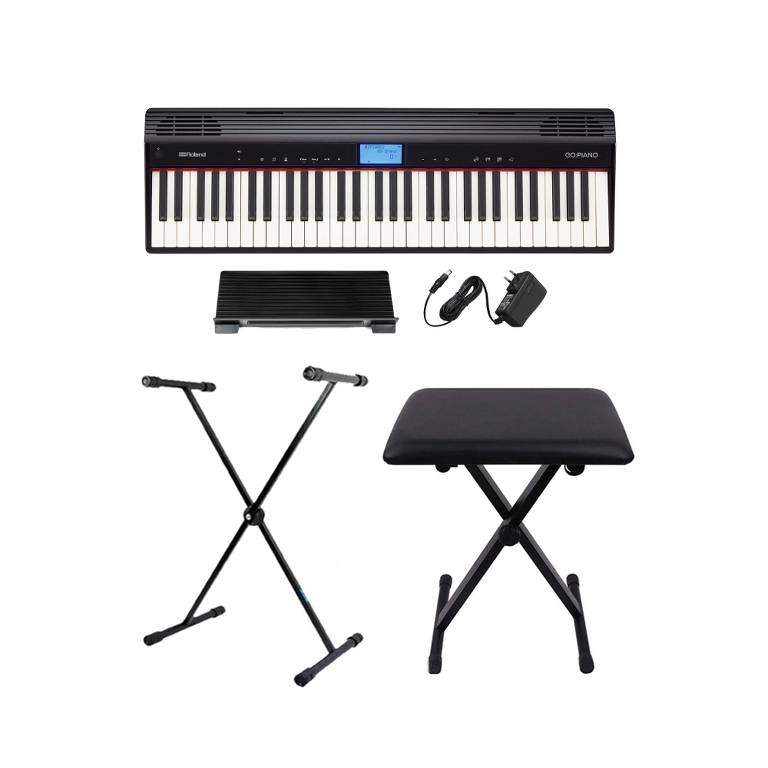 Teclado Musical Roland Go Piano 61 Teclas GO-61P Suporte X