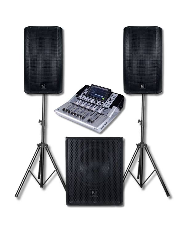 Caixas de Som K-Audio + Mesa Duonn Atrium 12 - Super Sonora