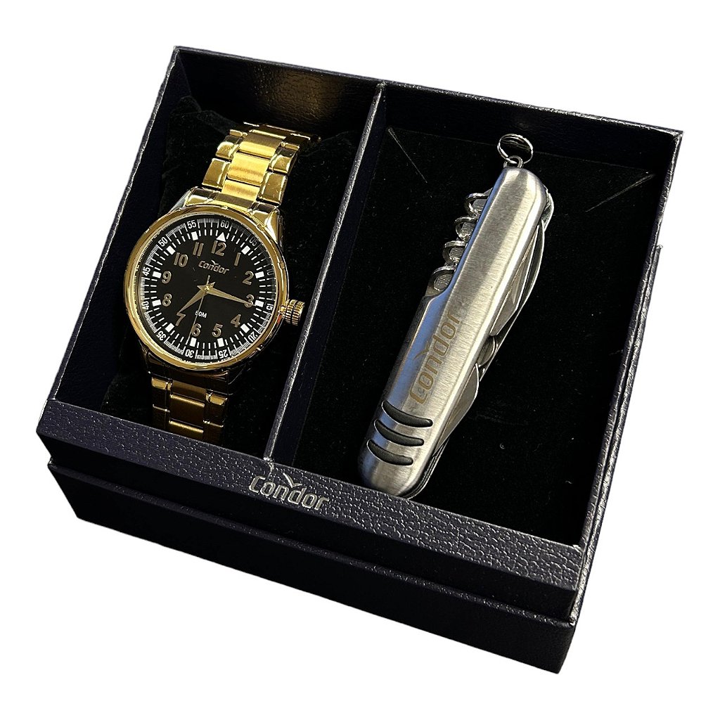 Relógio Condor Analógico Kit Canivete CO2036KWES.K4P - Carina Joias