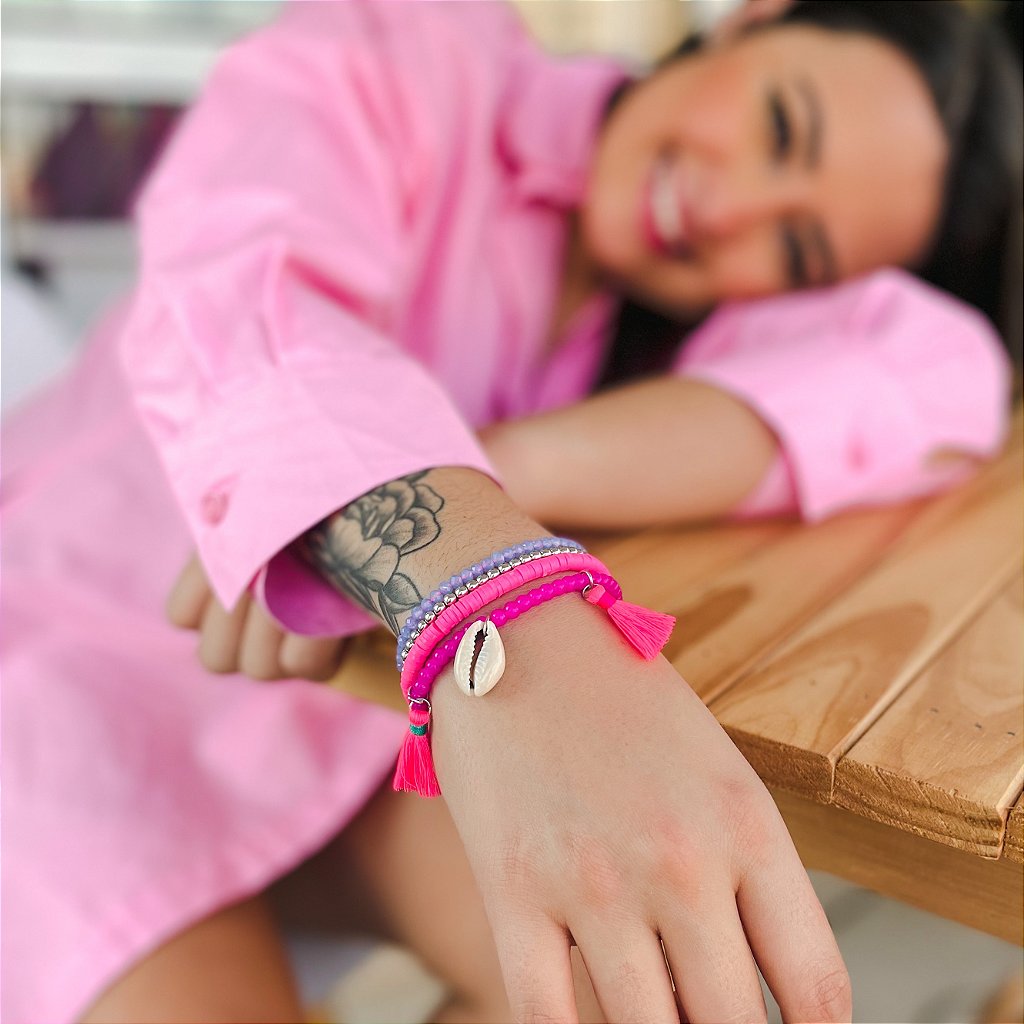 Pulseira Hera Multicamadas de Miçangas Pink | Phoebe Jewelry & Co. - Phoebe  Jewelry & Co.