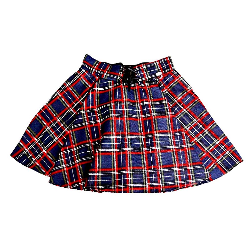 Saia kilt de lã xadrez (Deep Royal) - Mulheres