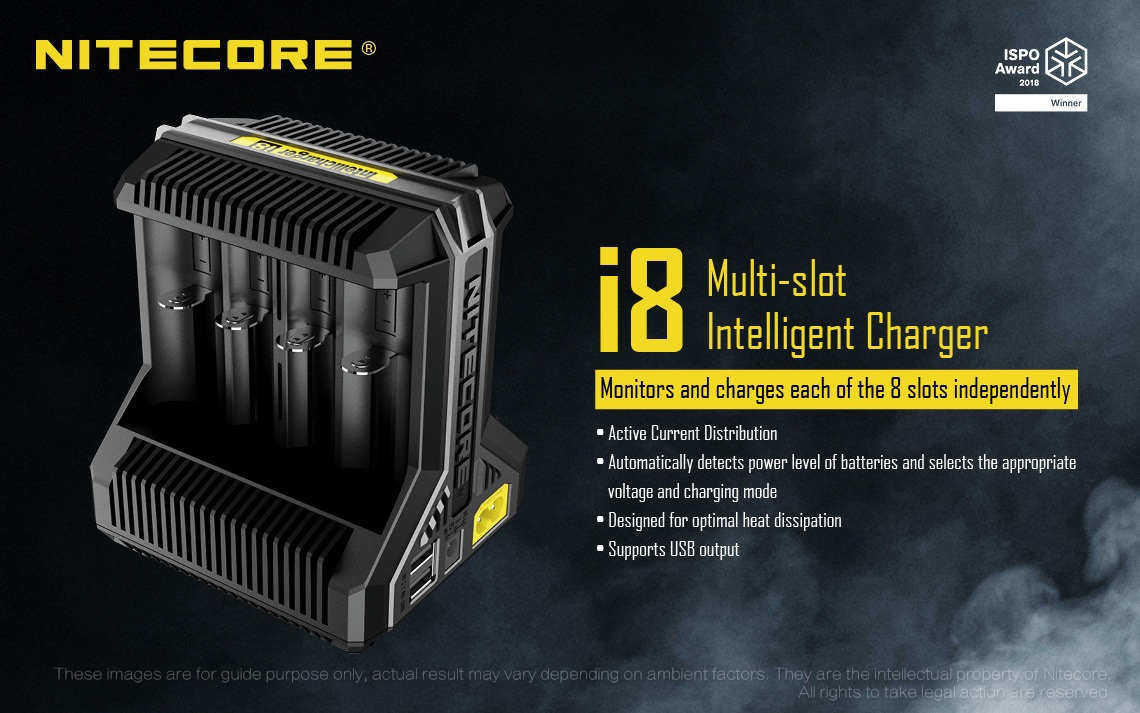 Carregador Inteligente de Baterias i8 - Nitecore