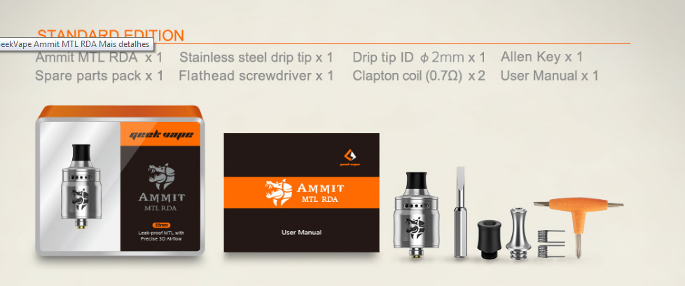Atomizador Ammit Mtl Rda 22Mm - Geekvape 6 Geek Vape Ammit Mtl Rda