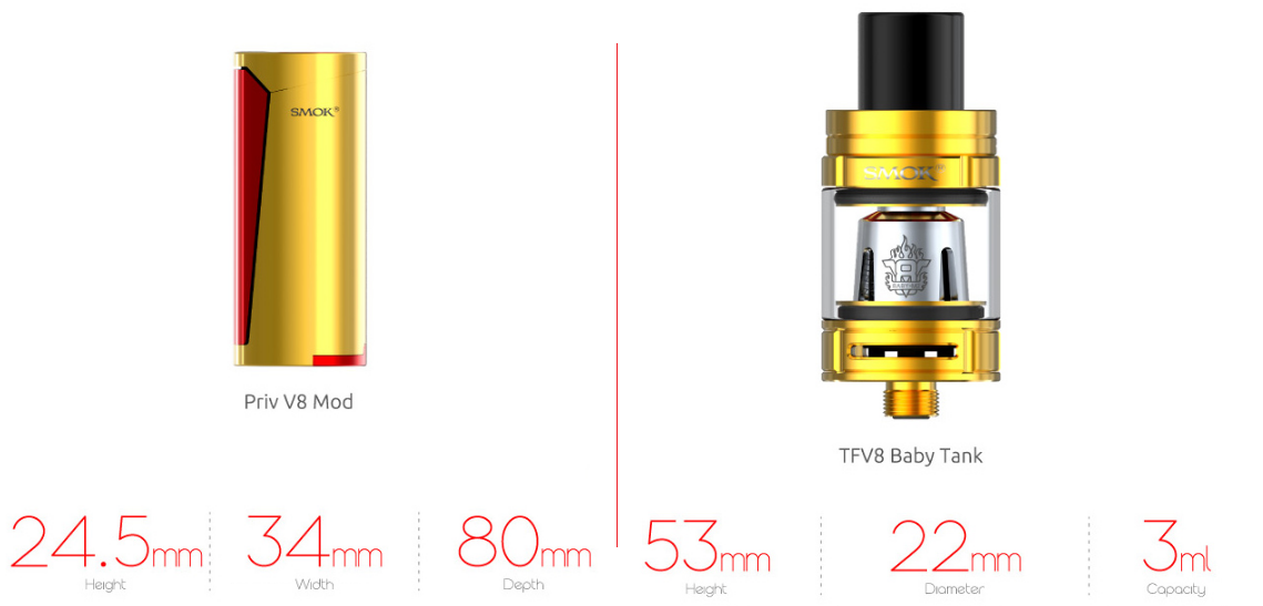 Kit PRIV V8 60w c/ TFV8 Baby - Smok
