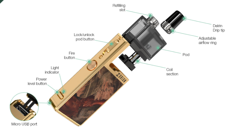 Kit Pod Orion Plus - 950Mah - Lost Vape 2 Lost Vape Orion Plus Components