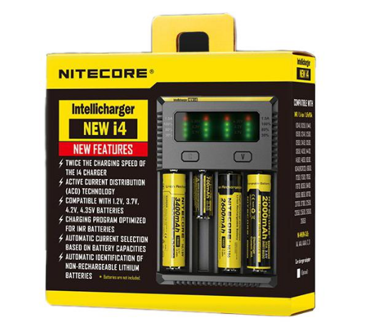 Carregador de baterias Nitecore com marcador charge a venda: vapevaportabacaria.com