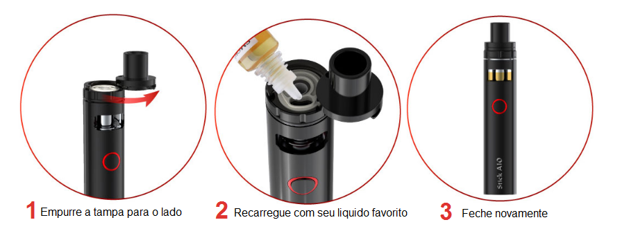 Kit Vape Stick Aio 1600Mah - Smok 3 Tanque Aio