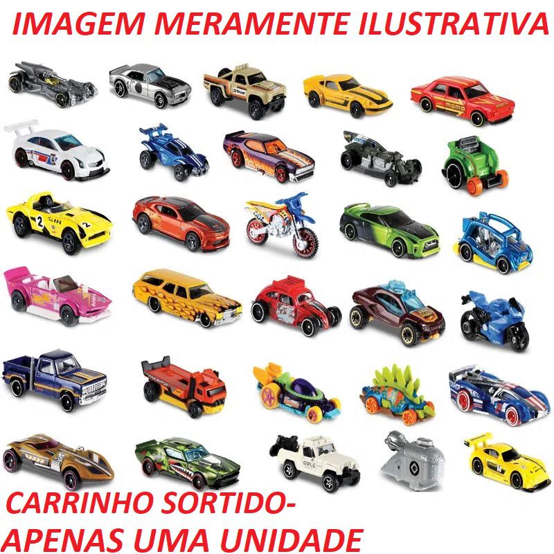 Carrinho Hot Wheels Básico Unitário Sortido Mattel Kleber Variedades