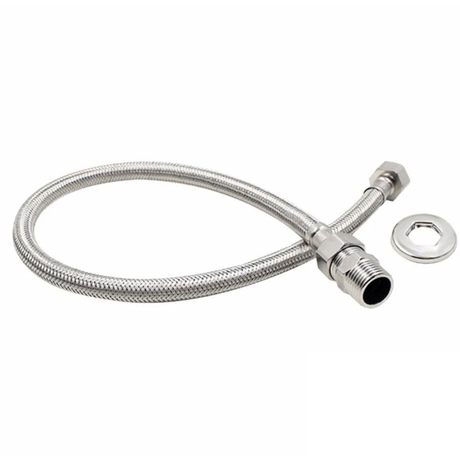 Engate / Rabicho Para Pia Flexivel  Trançado Aço Inox - Imagem 1