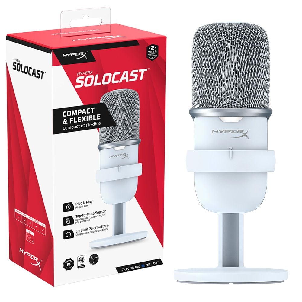 HYPERX SoloCast ホワイト USBマイク SoloCast – USBゲーミングマイク