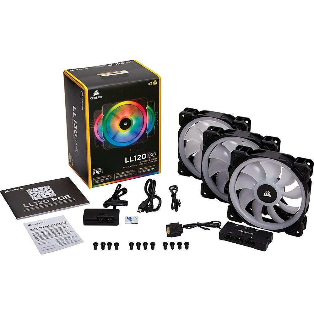 Corsair LL120×3+iCUE COMMANDER COREXTセット Kit Fan Corsair LL120 Black RGB - Fantasy Gaming - Fantasy Gaming