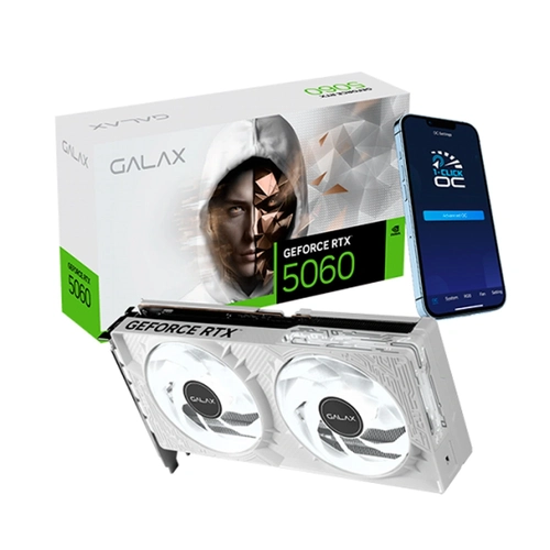 Placa de Vídeo Galax GeForce RTX 5060 EX White, 1 Click OC Launch