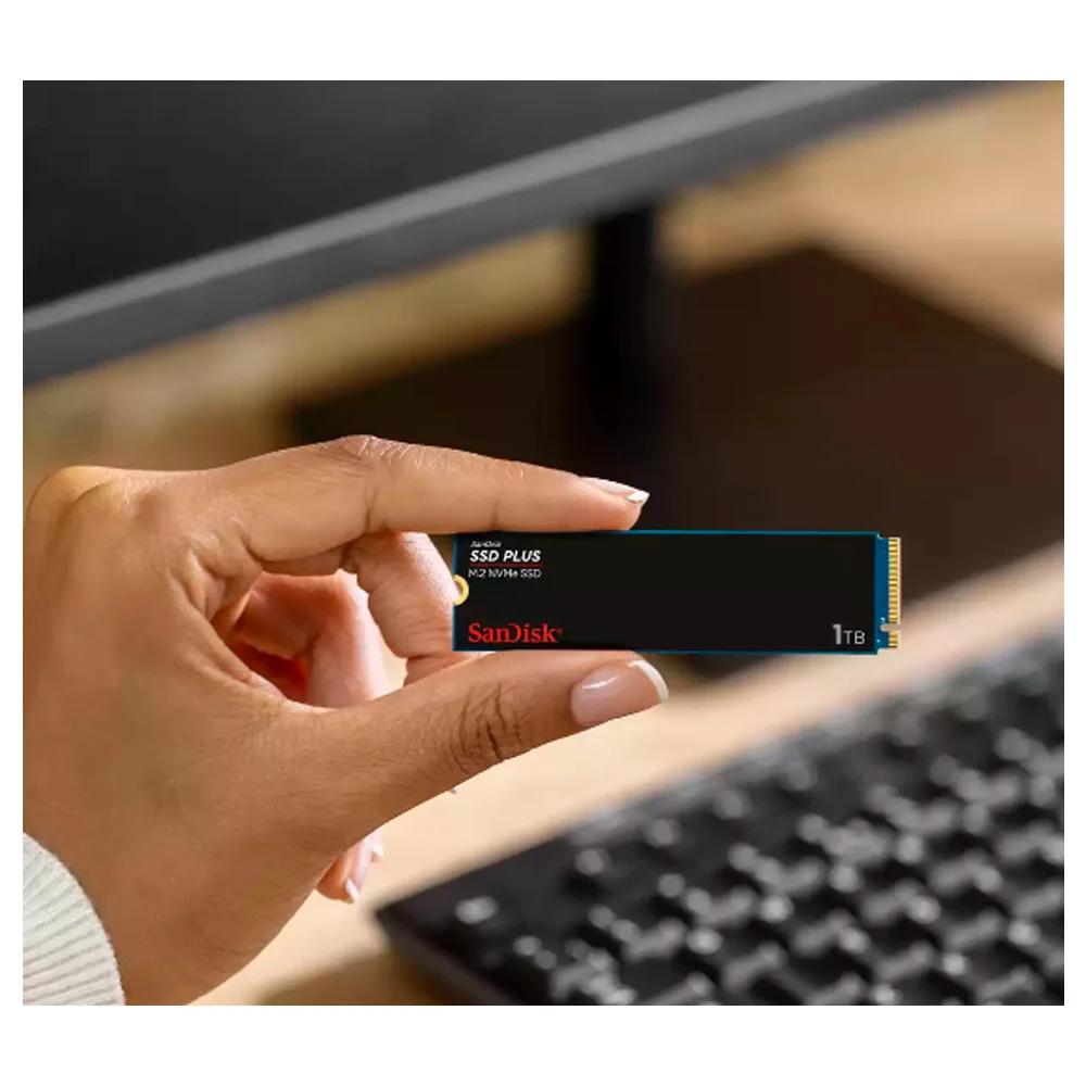 SSD Sandisk Plus 1TB, M.2 2280 NVMe Pcie Gen 3.0, Leitura 3200MB/s