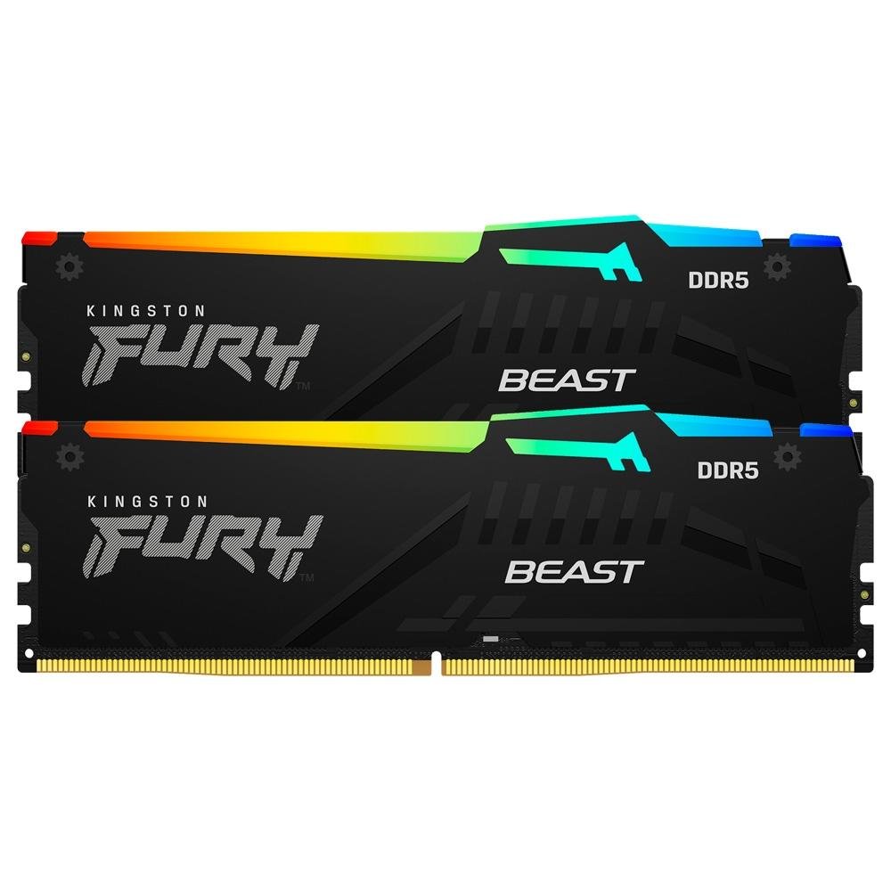 Kingston FURY Beast RGB 64GB PCメモリ DDR5 Memória RAM Kingston Fury Beast RGB, 64GB (2x32GB) - Fantasy