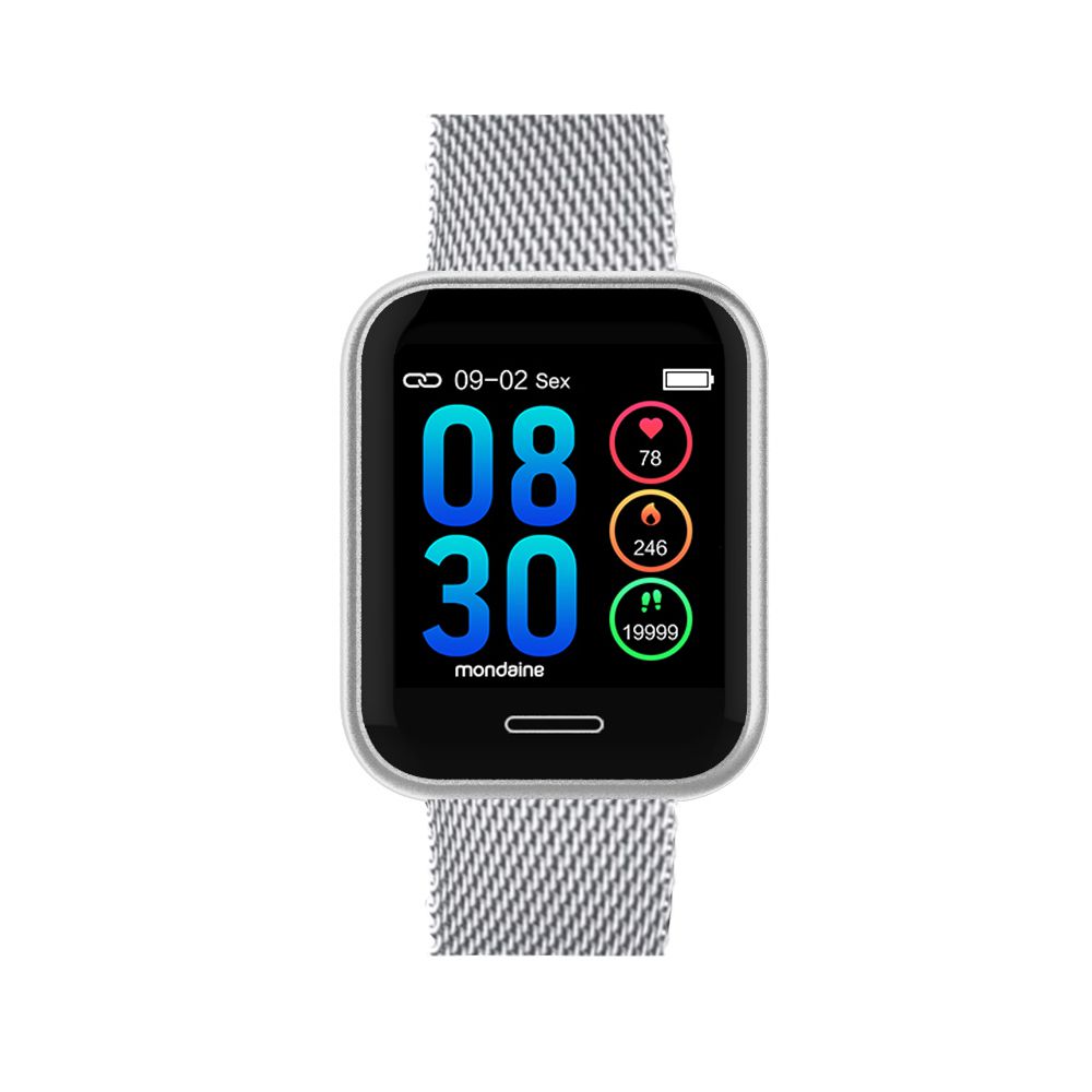 relogio digital mondaine prata