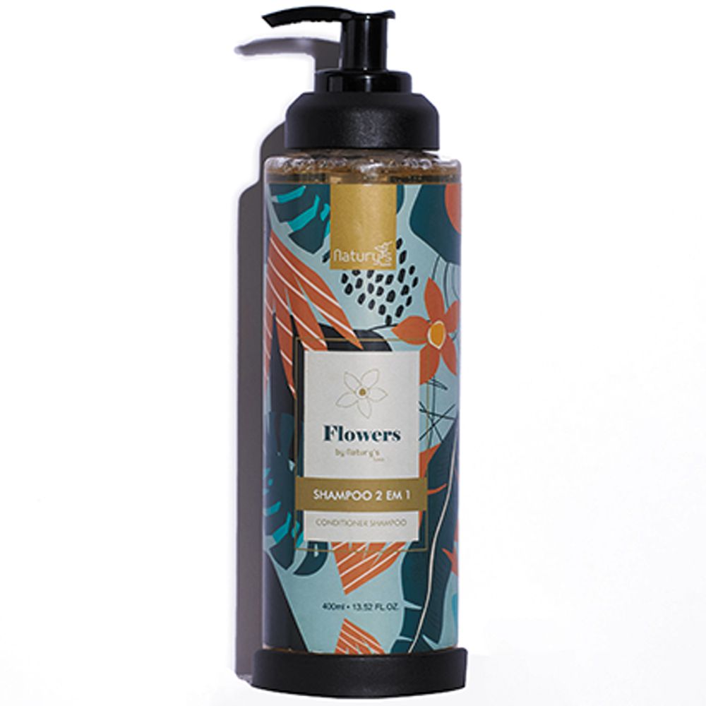 Shampoo 2 em 1 Flowers by Natury's Luxo Frasco 400ml Dispenser