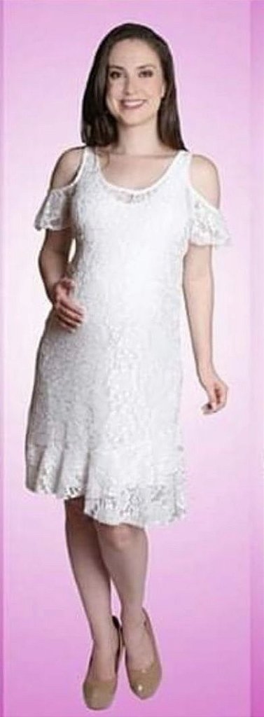 vestido renda para gestante