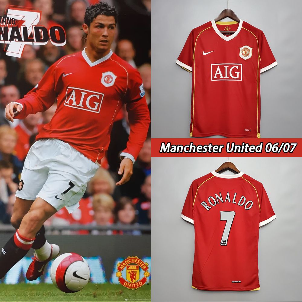 Camisa Manchester United 1 Cristiano Ronaldo 7 CR7 Retrô 2006