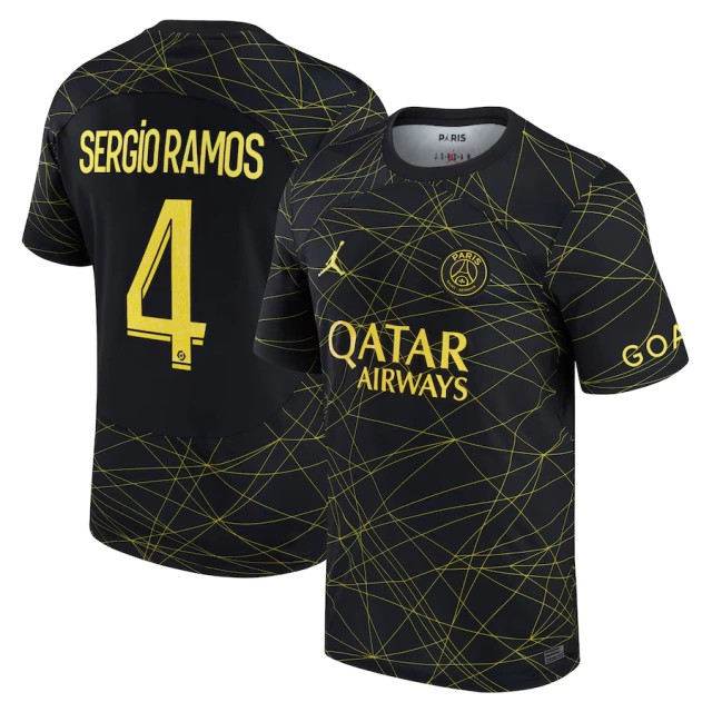 PSG ラモス #4 サードユニフォーム Nova Camisa PSG 4 Sergio Ramos 4 Torcedor 2023 / 2024 - 021 Sport