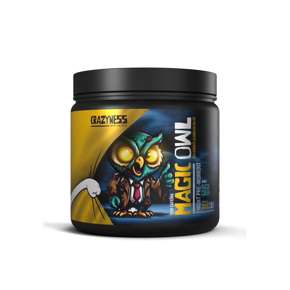 Magic Owl Pré-Treino Sem Cafeína 300g Crazyness | Treino Noturno