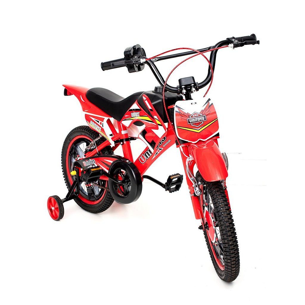 Bicicleta Infantil Aro 14 Bike Moto Cross Vermelha Unitoys - Glumi