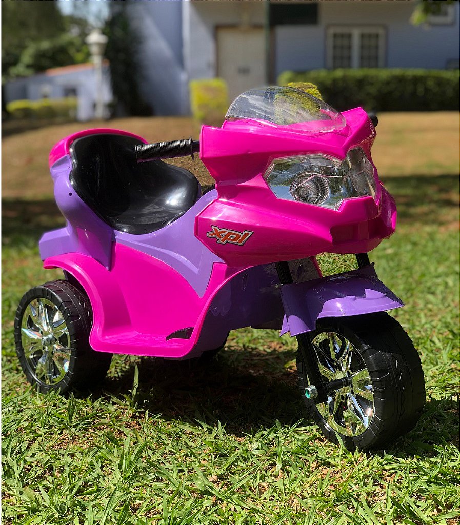 Mini Moto Infantil Rosa e Lilás com Pedal - CALESITA-947