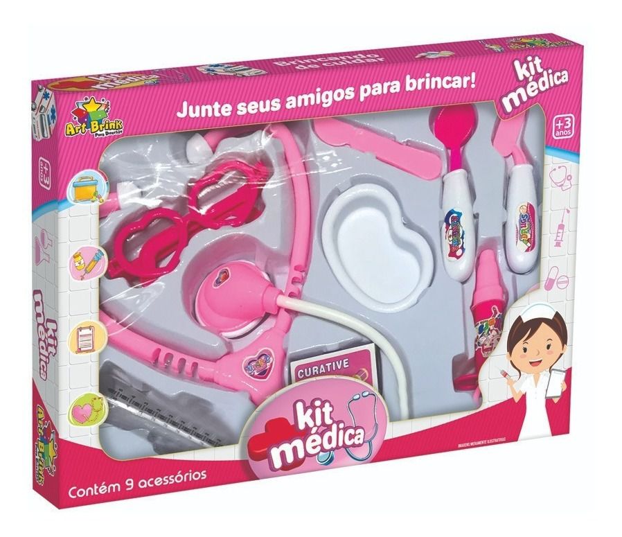 Microfone Infantil Brinquedo para Criança com Pedestal e conexão Mp3 para  Menina - Cor Rosa - Glumi