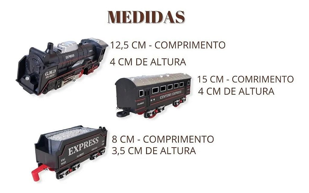 Brinquedo Infantil Trem Set Clássico à Pilhas com Som - Cor Vermelho