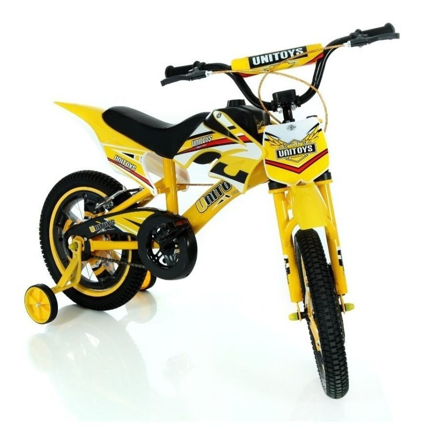 Bicicleta Infantil Aro 16 Moto Bike C/ Rodinha Menino - Glumi