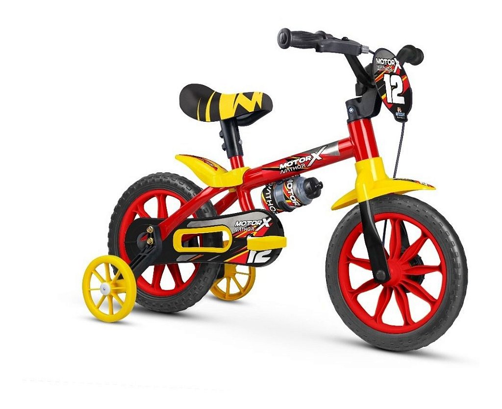 Bicicleta Infantil Aro 16 Moto Bike C/ Rodinha Menino - Glumi