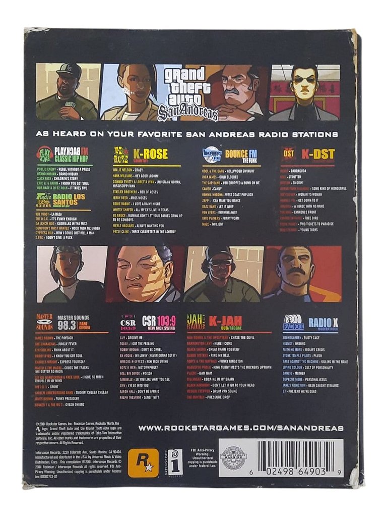 GTA SAN ANDREAS OFFICIAL SOUNDTRACK BOX SET - USADO - PS2 - World